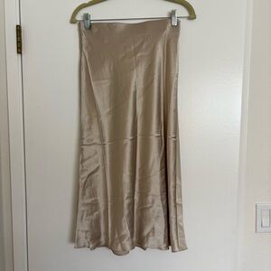 Quince 100% Washable Silk Skirt in Champagne